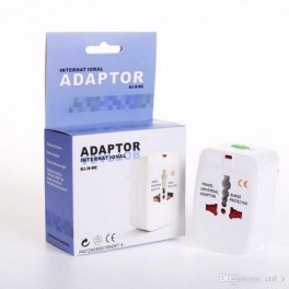 Adaptor universal de calatorie, compatibil EU/UK/SUA/JP/C/AUS/TH, alb
